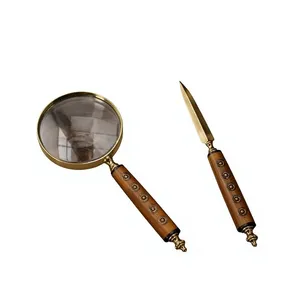 Loupe vintage et ouvre-lettre : ensemble décoratif antique pour bureau, lecture de cartes, accessoire de collection, cadeau - Product Image 1