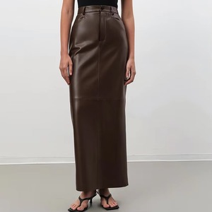 Minifalda de Cuero Genuino Personalizada de Primera Calidad para Mujer, Cintura Alta, Suave, Ropa de Moda de Lujo, Servicio de Muestras al por Mayor OEM ODM - Product Image 5