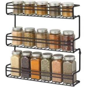 3 Tier Metal Spice Rack Organizer For <b>Kitchen</b> Space Saving Standing Seasoning Bottle Holder Shelf Heavy Duty <b>Pantry</b> Storage Rack - Product Image 1