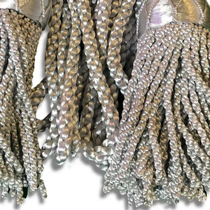 Aiguillette Ceremonial Personalizada Hecha a Mano, Plateada Metálica, de Nylon Trenzado, Resistente a Químicos, de Alta Tenacidad, para Uso en Prendas - Product Image 4