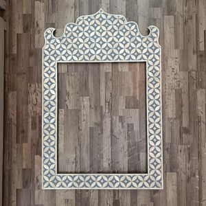 Handmade Bone Inlay <b>Arch</b> Wall Mirror MDF Decorative <b>Frame</b> with Geometric Pattern for Home Interior Design Home Interior Decor - Product Image 2