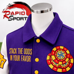 Rapid Sports <b>Heated</b> Winter Varsity <b>Jacket</b> for Men Stand Collar Woolen Fabric Wholesale - Product Image 4