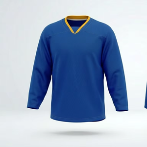 Nueva Camiseta de Hockey sobre Hielo Personalizada al por Mayor, Uniforme de Equipo Sublimado, 100% Poliéster, Transpirable, de Secado Rápido, Logotipo Personalizado OEM - Product Image 1