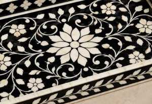 Luxury Handcrafted Polished Bone Inlay Storage <b>Tray</b> Elegant Decorative Organizer for Vanity, Coffee <b>Table</b>, Bathroom & Home decor - Product Image 6