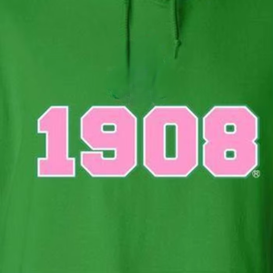 Sudadera con Capucha AKA 1908 Crest, Verde Kelly con Bordado Rosa, Sudadera Personalizada para Hermandades Griegas - Product Image 4