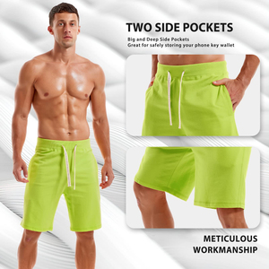 Shorts de survêtement décontractés pour hommes, respirants, 100% coton, imprimés, service OEM personnalisable, best-sellers de l'été - Product Image 3