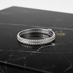 Pulsera de tenis redonda de oro con diamantes cultivados en laboratorio, plata de ley, elegante, de lujo, joyería fina para mujer, diseño moderno, regalo de boda, fiesta - Product Image 3