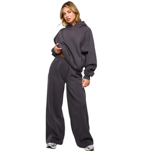 Women Oversized Hoodie Tracksuit <b>Set</b> Pullover Sweatshirt Wide Leg Trousers Elastic Waist Casual <b>Two</b> <b>Piece</b> <b>Lounge</b> Outfit - Product Image 1