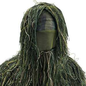 Traje Ghillie Táctico Transpirable 5 en <span class=keywords><strong>1</strong></span> con Chaqueta, Pantalones, Capucha y Bolsa de Transporte, Traje Ghillie de Poliéster para Paintball - Product Image 4