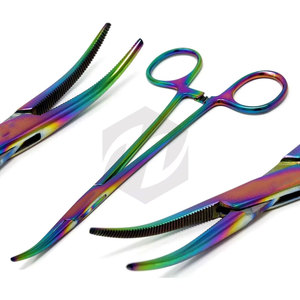 Pinza Hemostática Curva Premium de 6 Pulgadas, Recubierta de Titanio Arcoíris, Instrumentos Médicos de Acero Inoxidable Autoclavables - Product Image 3