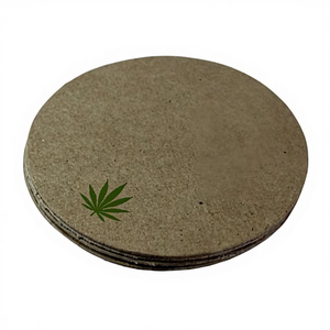 Set of 6 Made of Duplex <b>Thick</b> Sheet and 100% Hemp <b>Paper</b> While Hemp Leaf Printed At The Bottom Corner Beer / Tea Coasters - Product Image 1