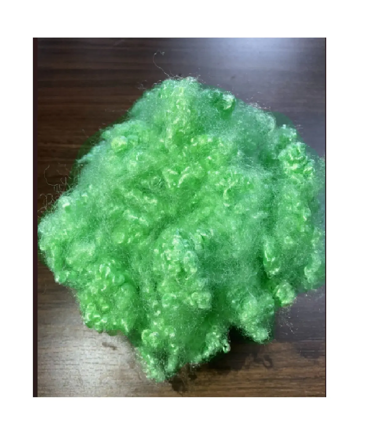 Polyester Staple Fiber 15D Hohl konjugiertes silikon isiertes Grün 100% Polyester recyceln guten Preis Silizium faser kissen Polyester