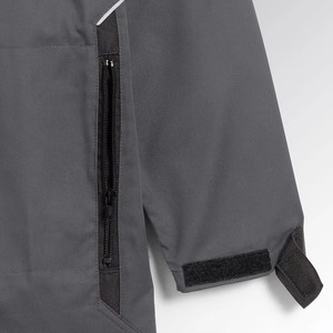 <b>Men's</b> Gray <b>Work</b> Coverall With Black Accents Abrasion Resistant Polyester Long Sleeve Safety Uniform - Product Image 6