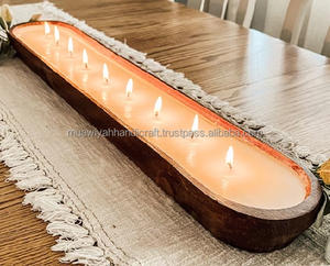 Wooden <b>Candle</b> Bowl Dough Bowl Latest Natural Round <b>Shape</b> Wooden High-Quality <b>Candle</b> Dough Bowl for Christmas Decor Item - Product Image 1