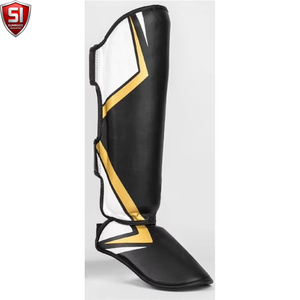 Protège-tibias de boxe pour entraînement de combat, protection de la cheville et du cou-de-pied, chauffe-jambes MMA Muay Thai, protège-tibias légers en PU - Product Image 3