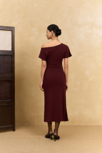 Vestidos rectos de verano con hombros descubiertos, asimétricos, midi, casuales, nuevos, minimalistas, elegantes, elásticos, con abertura lateral, sencillos, teñidos con hilo y de corte holgado. - Product Image 3