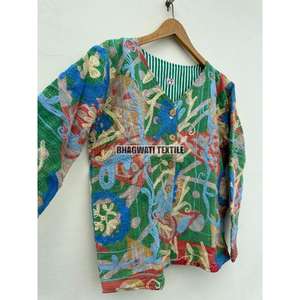 Veste brodée à la main en coton Suzani pour femmes Broderie tissée artisanale Bord brut Manteau respirant Produit en vrac - Product Image 3