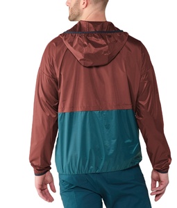 Custom Overhead Half Zip Waterproof Polyester <b>Pullover</b> Windbreaker Black Streetwear Color Blocking <b>Jacket</b> for <b>Men</b> - Product Image 3