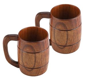 Mug en bois naturel artisanal indien, grande taille, logo personnalisé, fait main, poli, pour la meilleure vente - Product Image 6