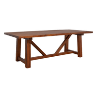 Table à manger ovale en bois massif traditionnelle, durable, pour usage commercial, restaurant, café, hôtel, chambre, salon et atelier