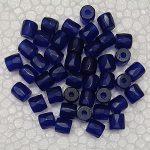Perles en verre facettées russes brun foncé en vrac, forme baril, faites à la main, pour la fabrication de bijoux, vente en gros - Product Image 5