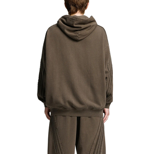 Sweat à capuche en molleton de coton personnalisé avec fermeture éclair, broderie unie du logo, couleurs et tailles sur mesure, service OEM, usine de vêtements professionnelle - Product Image 4