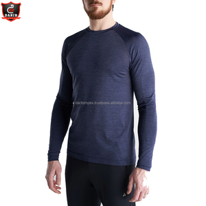 Nouveau T-shirt ajusté décontracté de gym à manches longues pour hommes de grande taille en polyester/coton Vente en gros sur mesure - Product Image 2