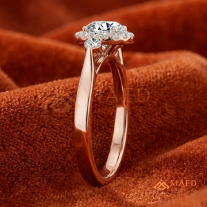 Bague solitaire en moissanite à taille ronde, bague de fiançailles en or rose, bijoux élégants pour femmes, cadeau d'anniversaire - Product Image 3