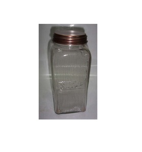 Pot en verre moderne avec couvercle en métal, élégant récipient de rangement pour comptoir, cuisine, garde-manger, café, thé, sucre - Product Image 3