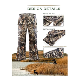 Finisher Winter Unisex Hunting Pants Lightweight Silent <b>Camo</b> Soft Shell <b>Waterproof</b> Breathable Mesh Lining - Product Image 4