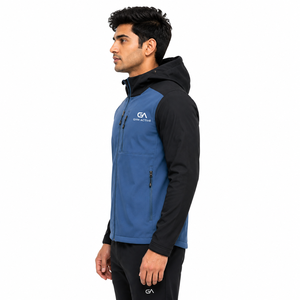 Chaqueta Deportiva de Invierno para Hombre GYM ACTIVE, con Capucha, Resistente al Viento, de Lona, Azul y Negro, con Cierre Completo y Bolsillo Frontal, para Actividades al Aire Libre - Product Image 5