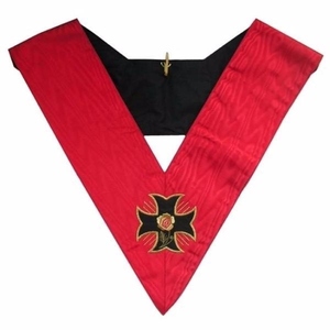 Collier du Rite Écossais de 18e Degré, Croix pattée, Chevalier de la Croix Rose, Collier Maçonnique, Régalia du Rite Écossais, Collier Rouge - Product Image 5