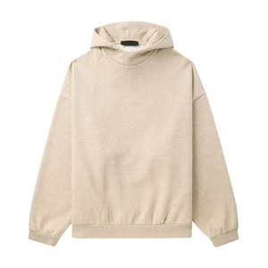 เสื้อฮู้ดผู้ชายสีเบจ ทรงปกติ ผ้าฝ้ายฟลีซถัก 100% แห้งเร็ว มีกระเป๋าหน้า สไตล์วินเทอร์ ล้ำสมัย - Product Image 1
