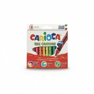 Pastelli a Cera Carioca 8 Pezzi Formato Maxi Lavabili Materiali Artistici per Bambini - Product Image 2