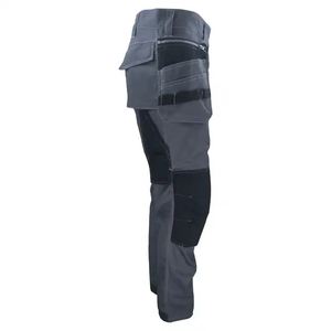 Grey <b>Black</b> Utility <b>Work</b> <b>Pants</b> with Tool Pockets Durable Industrial Cargo Trousers for Construction Workwear Safety <b>Pant</b> - Product Image 3