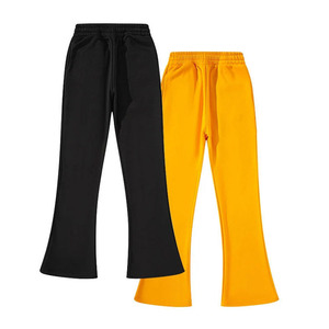 Pantalones Deportivos Negros para Hombre, Corte Acampanado, Cintura Elástica con Cordón, Casuales, de Algodón, para Otoño, Ligeros, Transpirables y Ecológicos - Product Image 3
