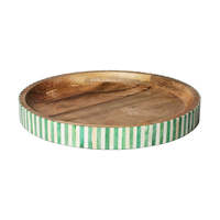 Holz-Aufbewahrungstablett Schwarz-Weiß Chevron-Muster Graviert Handgefertigt Bemalte Oberfläche Klassisches Design Wohnzimmertisch Badezimmer