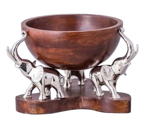 Best Selling Elephant Serving Bowl for Home Kitchen Hotel Food Serving Dish Decor Modern design Wood Serving Salad Bowl - Product Image 1