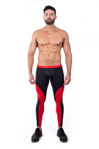 Leggings de compression pour hommes en gros, légers, anti-transpiration, vêtements de sport extensibles dans 4 directions, en coton/bambou, anti-UV, sculptants - Product Image 2