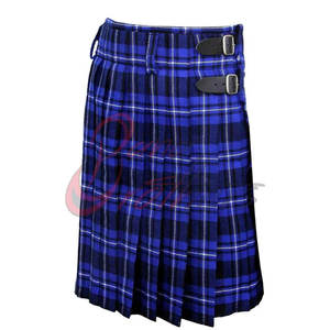 Kilt écossais en tissu léger avec sangles en cuir et fermeture à boucle réglable, kilt écossais moderne - Product Image 2