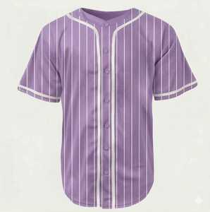 Service OEM Maillot de baseball personnalisé pas cher avec logo brodé ou thermocollé, entièrement boutonné, pour homme, couleur unie, respirant, col en V, manches courtes - Product Image 1