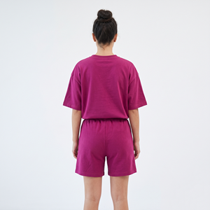 Conjunto de Verano Casual al por Mayor, Diseño Personalizado, Camiseta Oversize y Pantalones Cortos para Mujer, Conjunto de Camiseta Lisa y Pantalones Cortos Personalizados para Mujer - Product Image 4