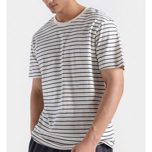 Camisetas de Hombre a Rayas al por Mayor, Nuevo Estilo, Tallas Grandes, Alta Calidad, 100% Algodón - Product Image 2