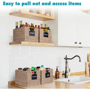 ตะกร้าหญ้าทะเลพร้อมแผ่นคัดแยก ตะกร้าเก็บของทำมือ ขายส่ง เป็นมิตรกับสิ่งแวดล้อม ผลิตในเวียดนาม - Product Image 5