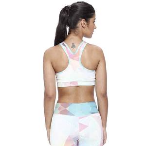 ชุดบราโยคะและกางเกงขาสั้นสำหรับผู้หญิง คุณภาพสูง ระบายอากาศได้ดี แห้งเร็ว ผลิตจากไนลอนและสแปนเด็กซ์ ดีไซน์โลโก้ด้านหน้าแบบซับลิเมชั่น - Product Image 2