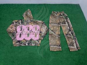 Ensemble de survêtements décontractés pour hommes, sweat à capuche et pantalon de jogging unis, avec broderie et impression sérigraphiée effet vieilli, 100% coton - Product Image 6