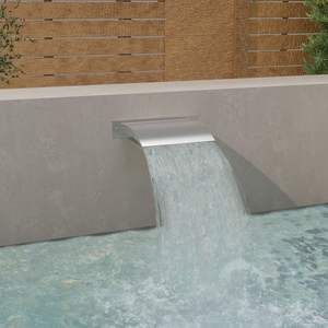 Fontaine de piscine moyenne en acier inoxydable (SS 304) argenté - Product Image 1
