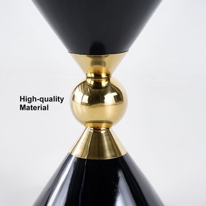 Cone Design Black Luxury Furniture <b>Side</b> <b>Tables</b> <b>Gold</b> Plated Metal End <b>Table</b> for Living Room, Drawing Room, Office Coffee <b>Table</b> - Product Image 5