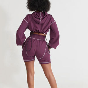 Conjunto de Sudadera con Capucha y Pantalones Jogger Holgados de Algodón 100% Ecológico de Alta Calidad para Mujer, con Insignia Frontal, Estilo Urbano Personalizado, Ideal para Invierno - Product Image 3