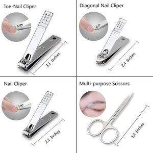 Ensemble de coupe-ongles en acier inoxydable pour manucure et pédicure, coffret cadeau avec étui en cuir, kit de manucure - Product Image 3